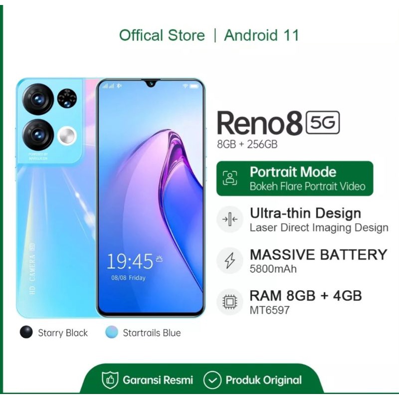 HP OPPO RENO 8 PRO PONSEL ASLI SECOND RAM 12GB+512GB  7.5  INC LAYER COD MEWAH