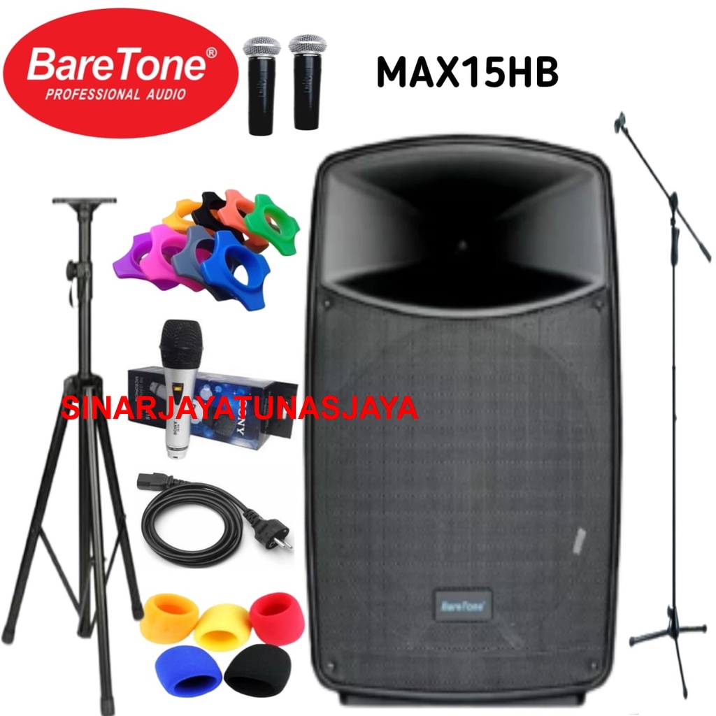 Speaker Portable Meeting BARETONE MAX15HB 600 WATT ORIGINAL FREE BONUS