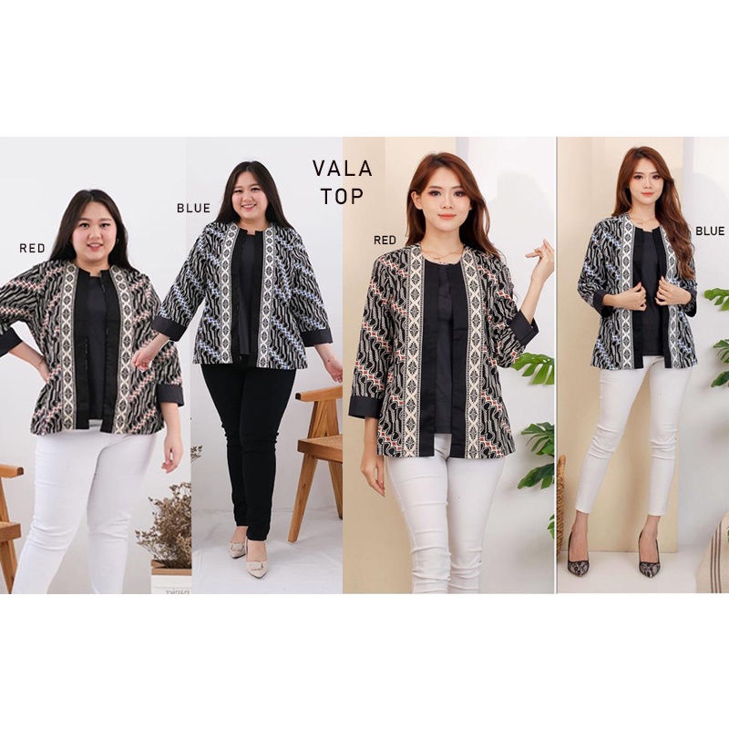 Evercloth Vala Atasan Batik Blouse Wanita Atasan Wanita Blouse Batik Wanita Lengan Panjang Atasan Batik Wanita 3/4