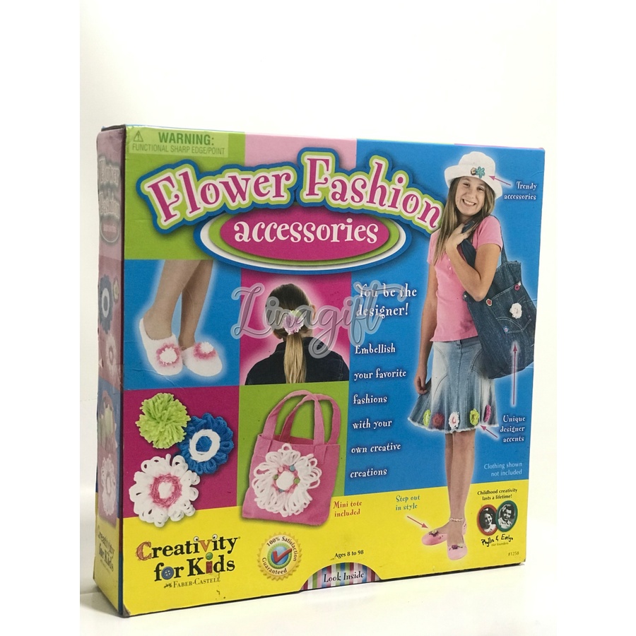 FABER CASTELL CREATIVITY FOR KIDS FLOWER FASHION ACCESORIES/ ART CAN/ MAKE YOUR OWN PUPPET/ DIY