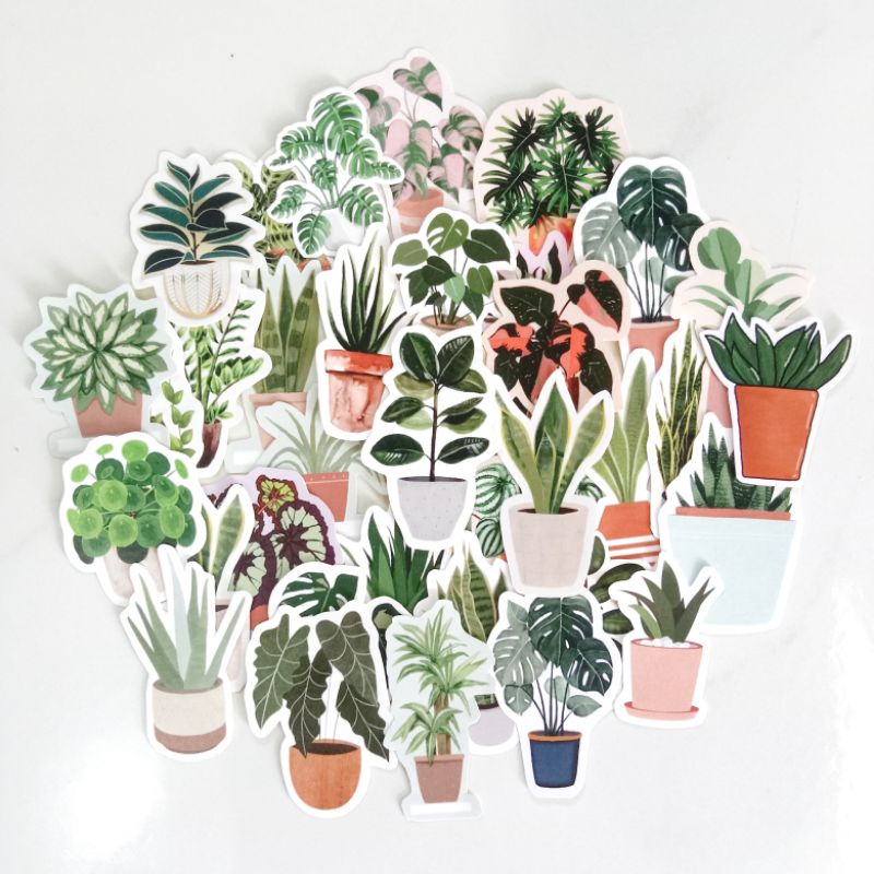 

[ , ] Stiker Pot Bunga Kaktus Aesthetic Untuk Jurnal dan Scrapbook