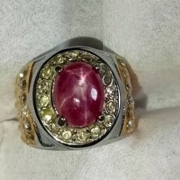 cincin batu permata Ruby star/Ruby star/ruby Burma