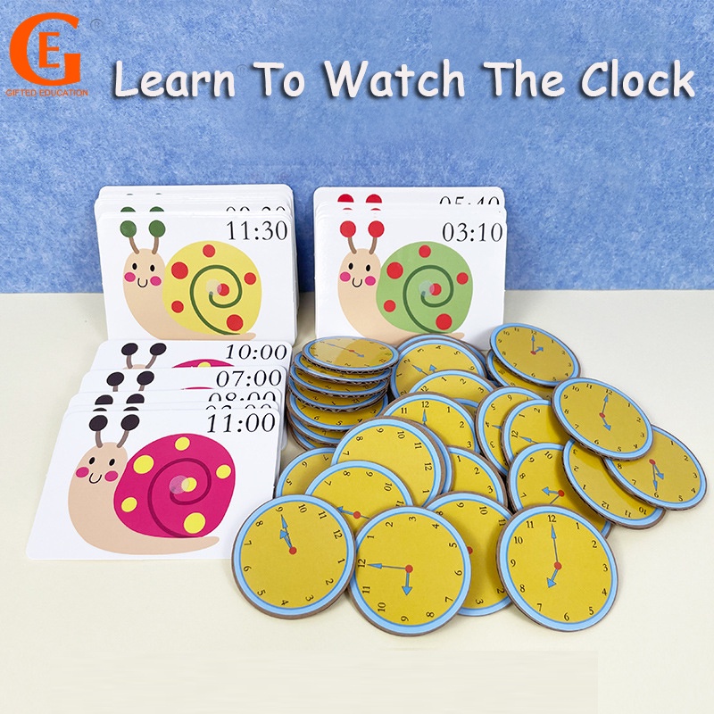 Kids Clock Jigsaw Belajar Nonton Jam Waktu Belajar Montessori Anak Edukasi Dini Mainan Matematika