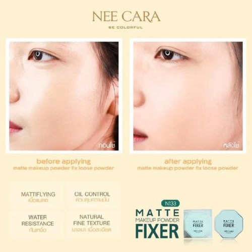 NEE CARA Matte Makeup Powder Fixer N133 / Loose Powder / Bedak Tabur Wajah / Oil Control / Kosmetik Thailand