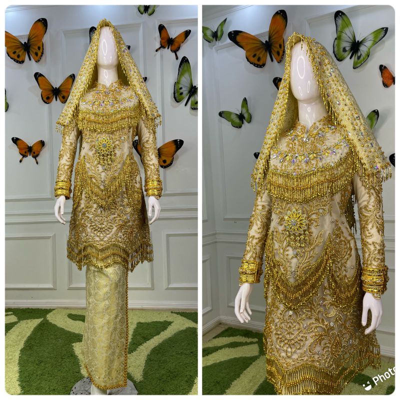 TERBARU SET KOMPLIT KEBAYA PENGANTEN MUSLIMAH MODERN MASA KINI / GAUN  MASA KINI/KEBAYA PENGANTIN TERBRU/KEBAYA AKAD