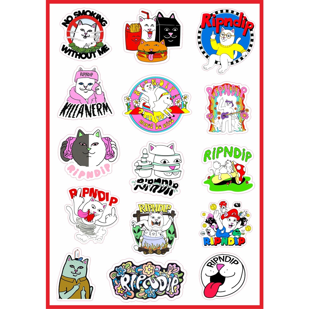 

Stiker Brand Ripndip [ISI 15PCS] Sticker Setiker Untuk Laptop | HP | BINDER | Helm | Motor Anti Air