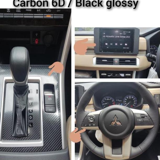PROMO Baru Sticker Carbon 6D New Xpander Cross Stiker Gear Automatic Ac Panel Terjamin