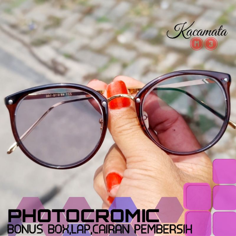 Kacamata photocromic antiradiasi | Kacamata wanita | Kacamata minus | kode 221