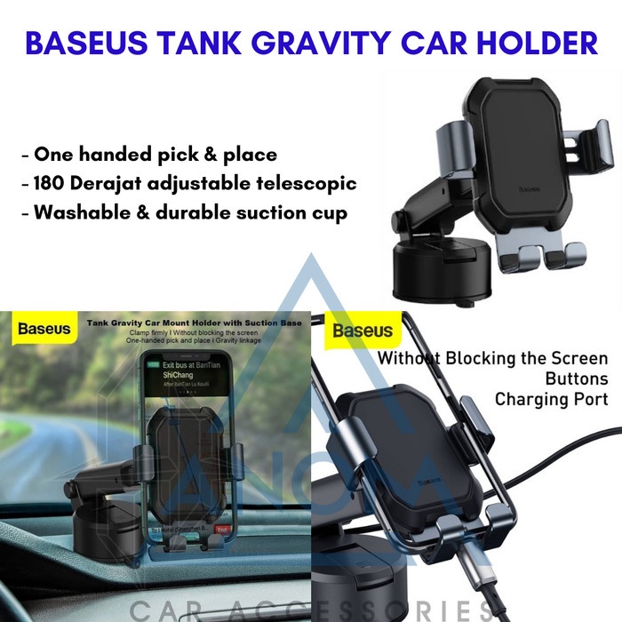 Mount Hp Dashboard Mobil Baseus Car Holder Tank Gravity Phone Holder