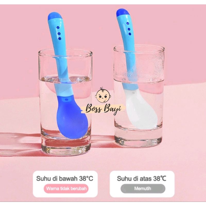 BOSS BAYI - Sendok Garpu Silikon Sensor Suhu