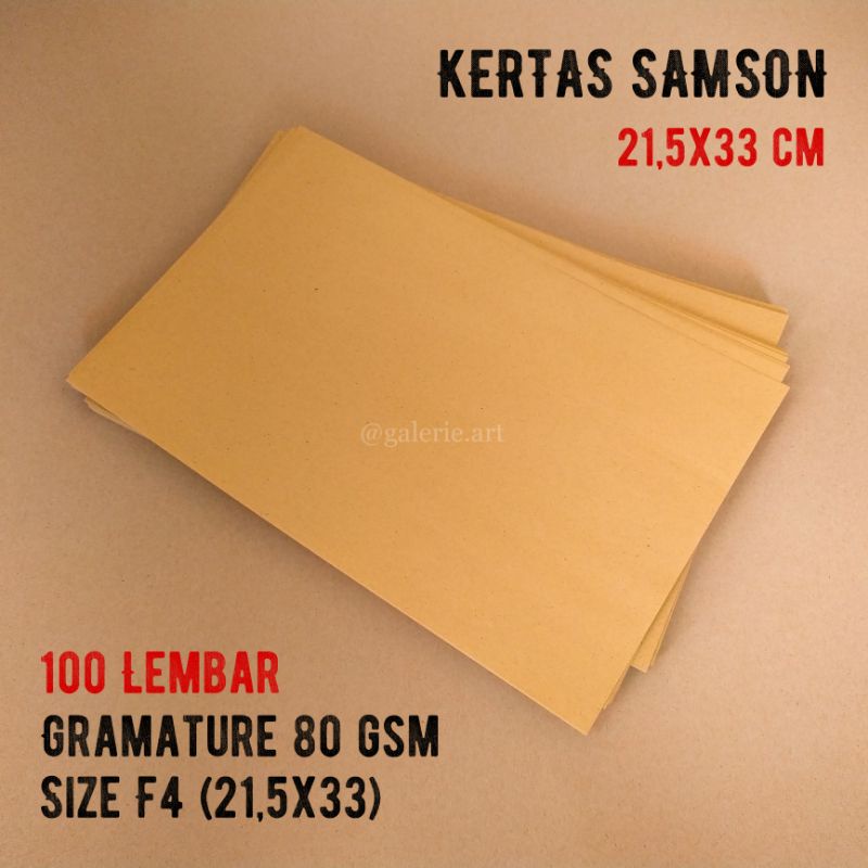 

Kertas Samson Craft Coklat 80 gsm F4 (Isi 100 lembar)