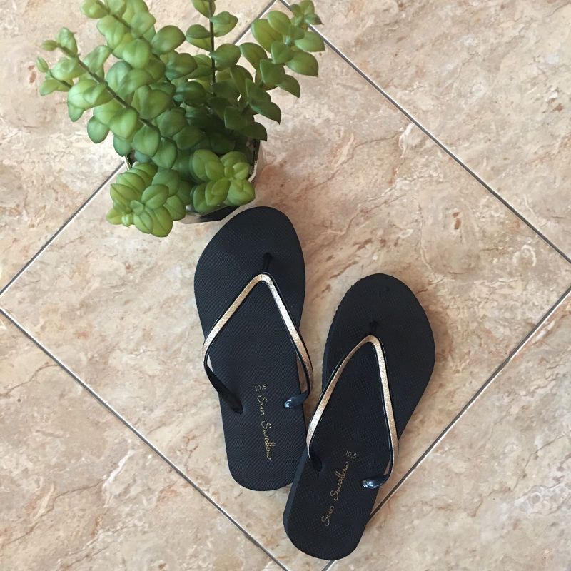 Sandal Sun Swallow Crystal Gold Black Series