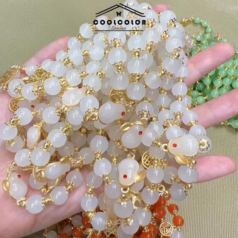 COD❤️Gelang Giok Furui Desain Kelinci Gaya China retro Serbaguna Untuk Wanita Perhiasan Fashion Aksesoris