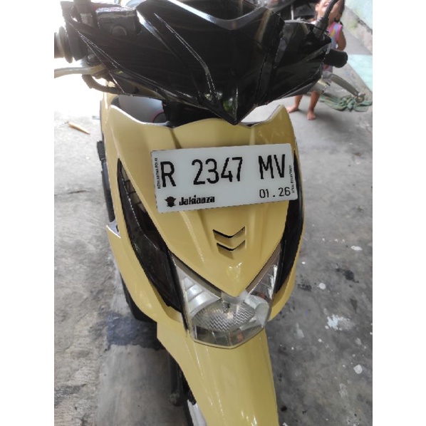 PLAT MOTOR AKRILIK CUSTOM PUTIH HITAM