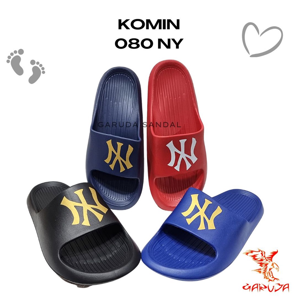 Sandal Selop Pria Komin 080 Phylon EVA motif NY stylish trendy 40-44