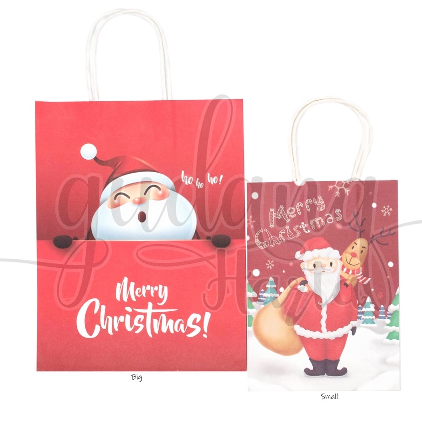 

GEMEZZ Paper Bag Natal Tas Kado Christmas Motif Deer Santa Snow GG 507293