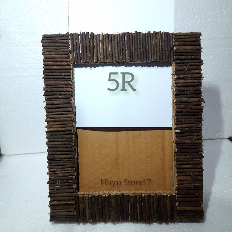 Bingkai foto full ranting kayu untuk tugas / pajangan dinding