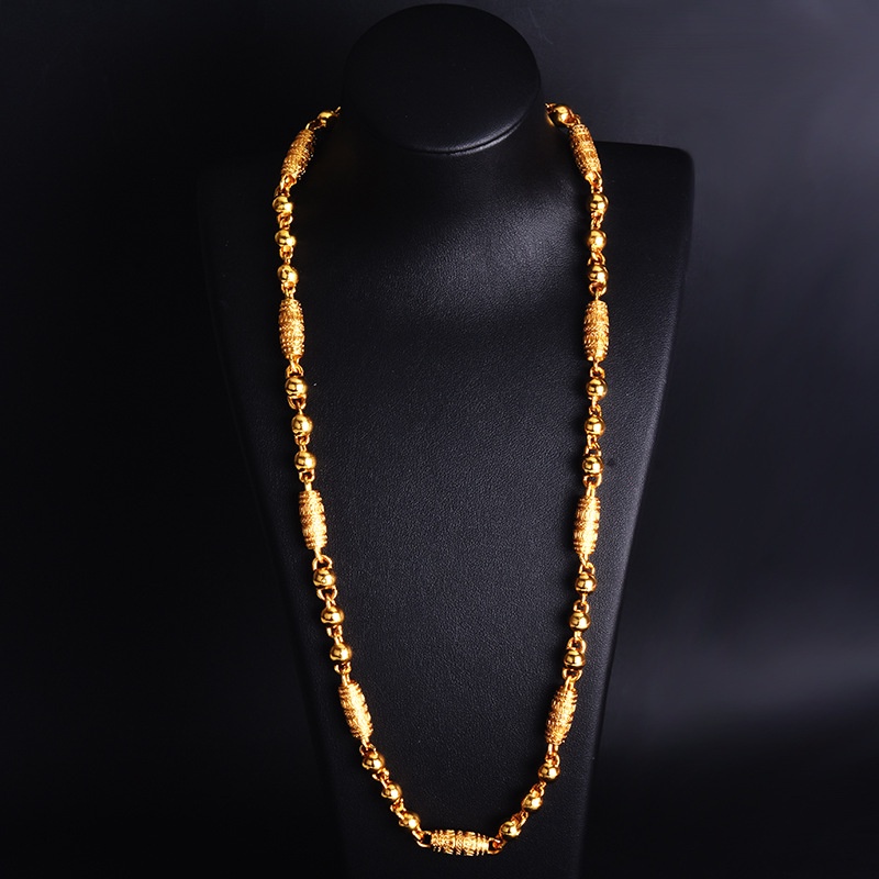 Goldkingdom Perhiasan Fashion Emas Asli Kadar 375 Bangkok Aksesoris Ready Stock Mendominasi Transfer Beads Kalung Roda Doa Pria Berlapis Emas Kalung999