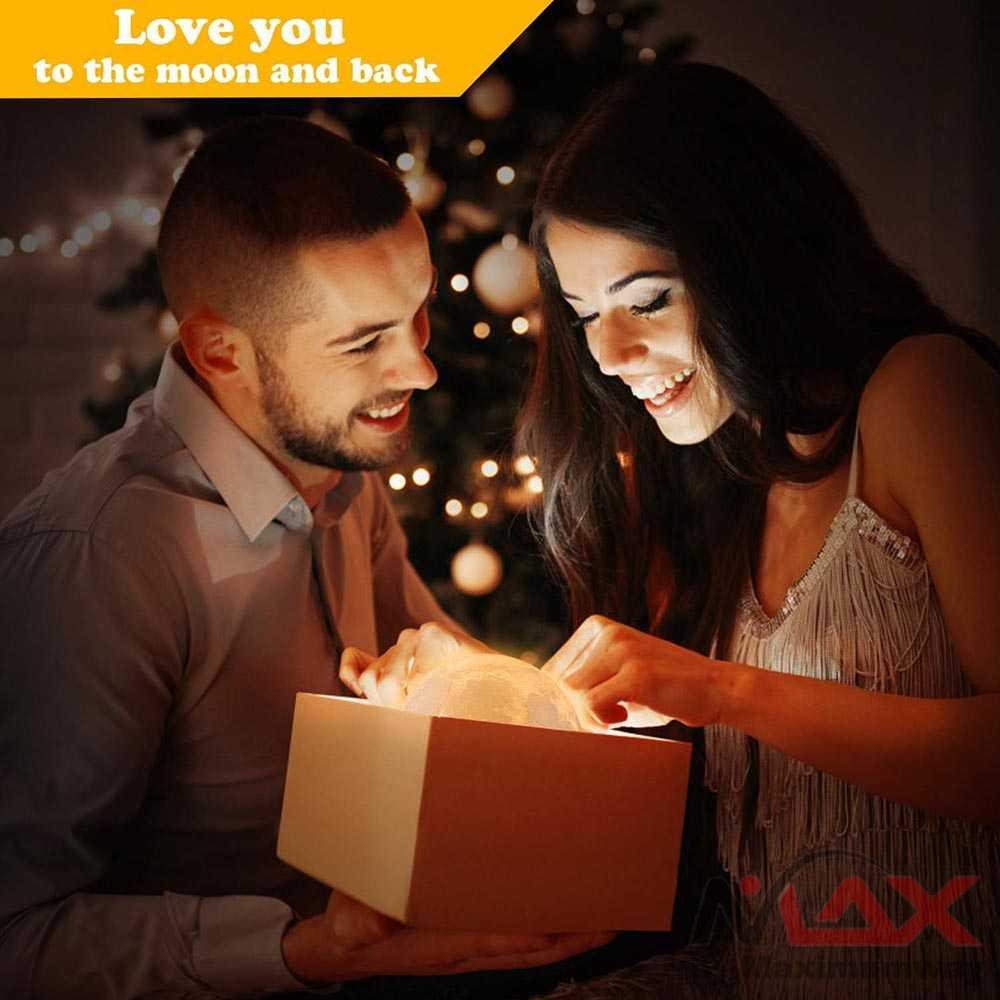 Lampu Pajangan Meja Dekorasi Plus Emergency 8 Jam bisa 16 Warna plus remote Lampu Tidur 3D Printed Moon Night Light Lamp 16 Color LED Moon Lamp Nightlight Fairy Table Bedroom Bedside Cute Birthday Party Decoration Christmas Gifts Kids Night Lights