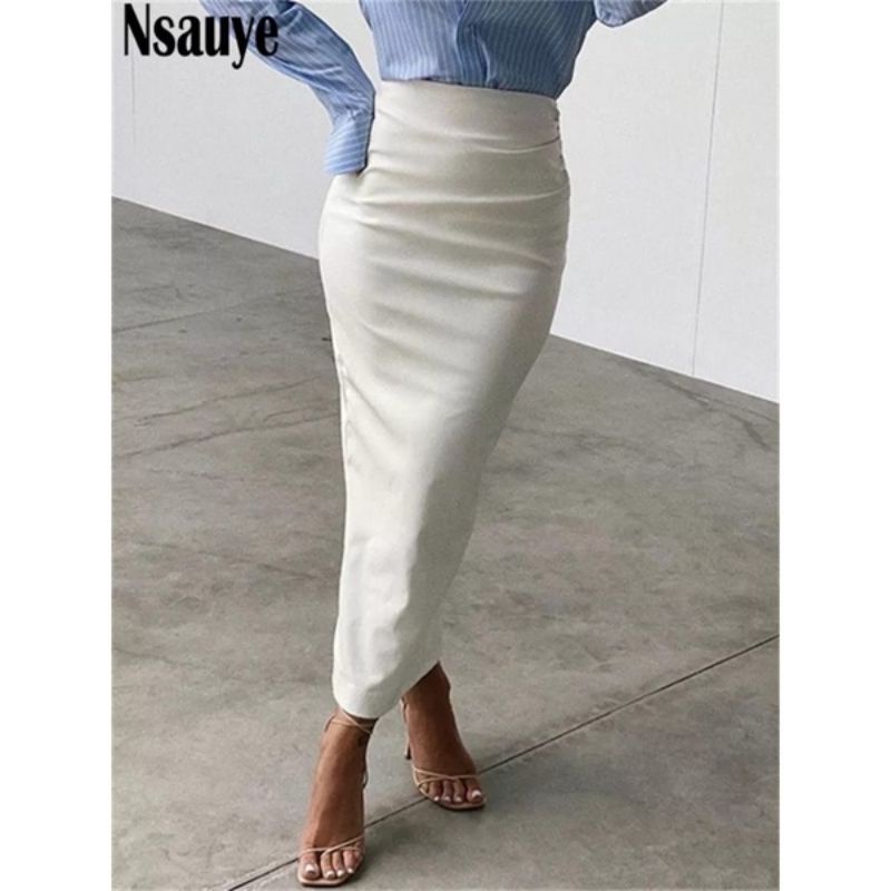 Rok Span Panjang Wanita / Rok Kulit Wanita