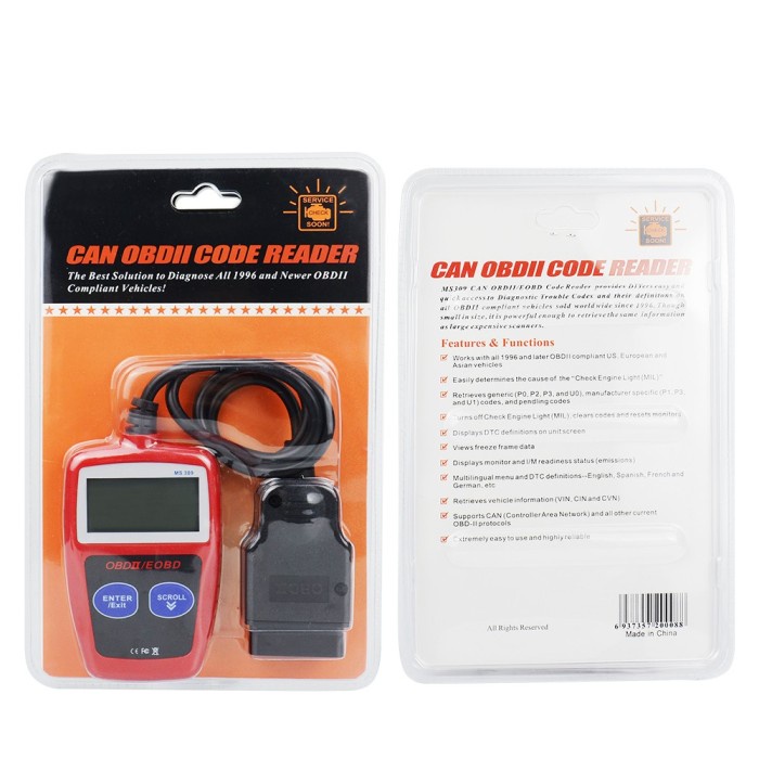 Nesi Maxiscan Ms309 Alat Scanner Diagnostik Obd2 Eobd Obd Ii