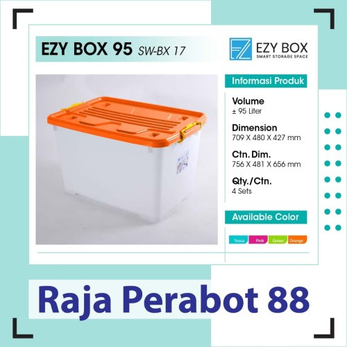 BIGGY EZY Box 95 L Multifunction Storage Box Kotak Penyimpanan containeR