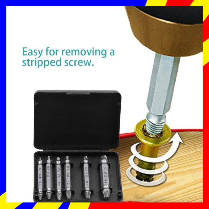 Alat Ekstraksi 51Mm Mata Bor Sekrup Rusak Set Kepala Bor Baut Sekrup