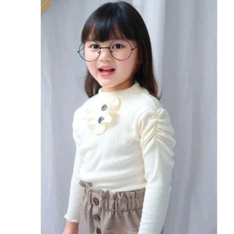 Baju Anak Perempuan RUFFLE LONGSLEVEE Knit tee Rib 1-5 Tahun