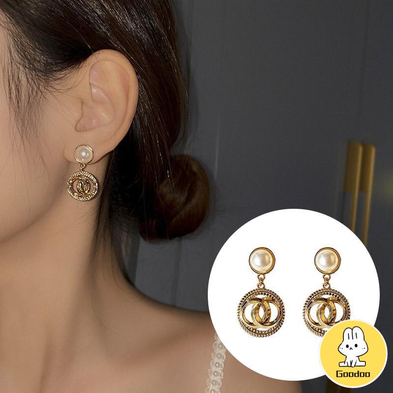 Anting-Anting Fashion Gaya Istana Anting-Anting Mutiara Anting-Anting Wanita Anting-Anting Kepribadian -Doo