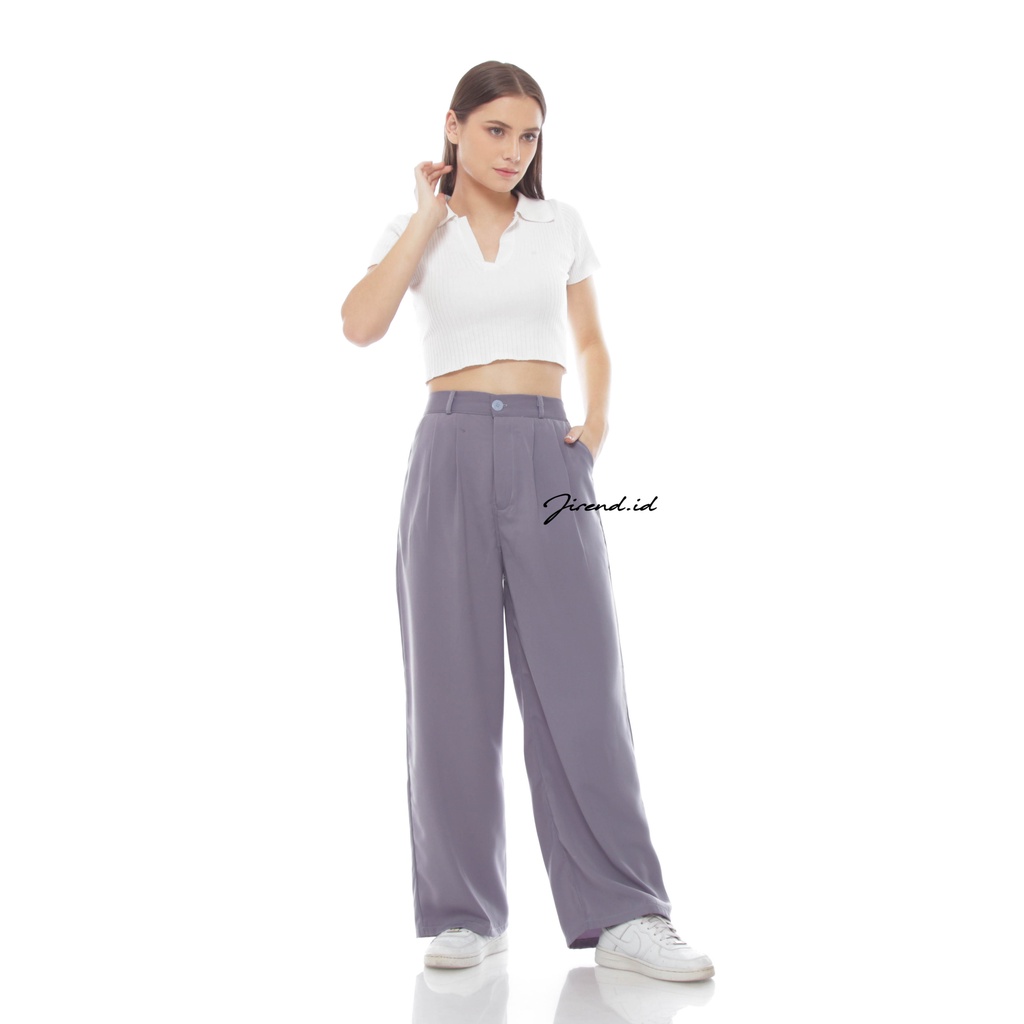 CELANA KULOT HIGHWAIST LOOSE PANTS PANJANG/ KULOT POLYESTER ANTI KUSUT