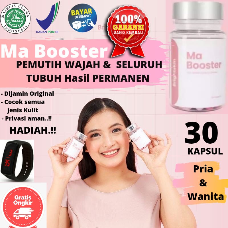 Ma Booster 7x Extra Whitening - Pemutih badan - kapsul pemutih badan - suplemen pemutih badan - glut