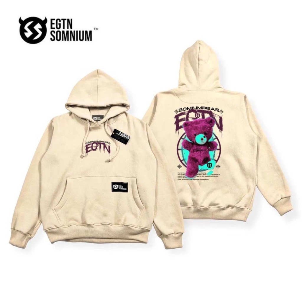 TURUN HARGA ! Switer Hoodie Cream Pria Keren Jaket Hodie Jumper Warna Crem Motif Fullprint Sweater Hudie Cowok Distro Krem Sweatshirt