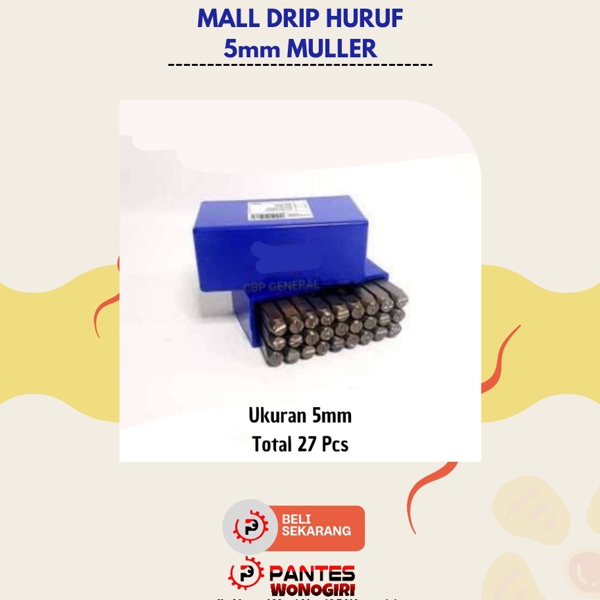 

Drip Mall Huruf 5 mm Set Muller 27 Pcs