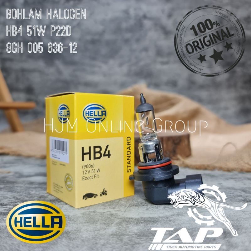 BOHLAM LAMPU HALOGEN HELLA HB4 12V 51W ORIGINAL