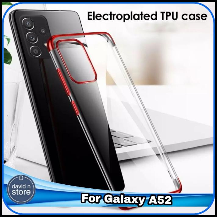 Casing Samsung Galaxy A52 A 52 Soft Case List Chrome Cover Softcase