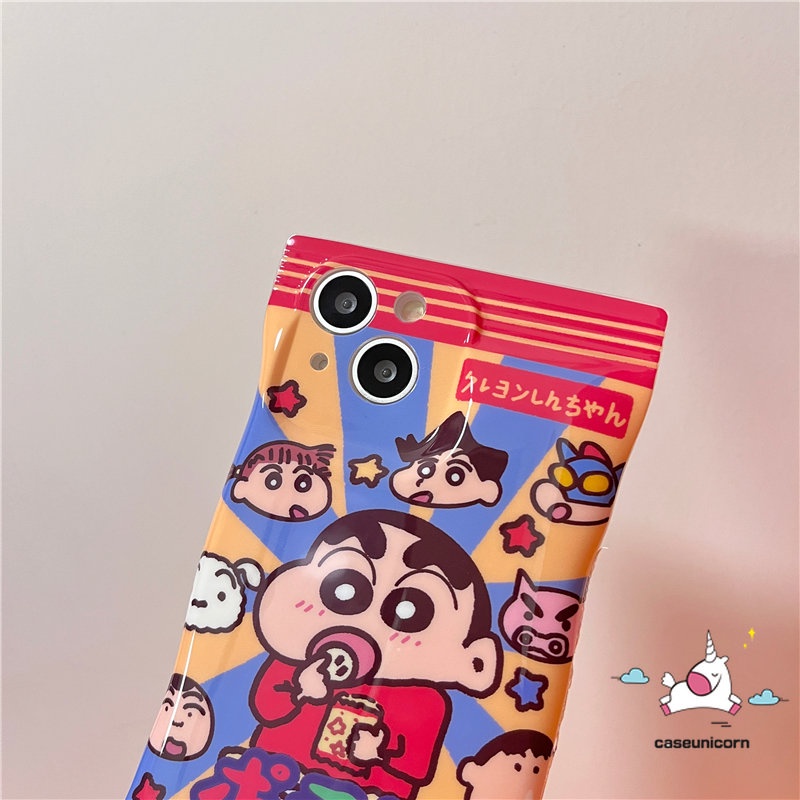 Soft Case TPU Motif Kartun Crayon Shinchan Untuk iPhone 11 14 12 13 Pro Max XR X Xs Max 8 7 6 6s Plus SE 2020