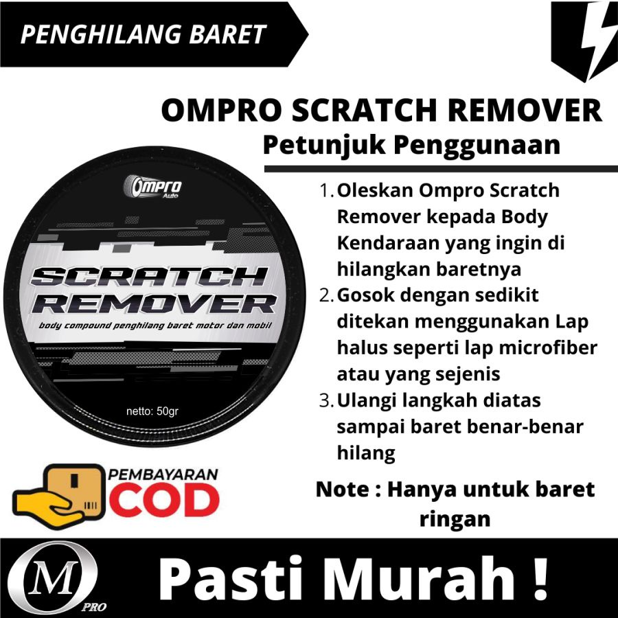 OMPRO SCRATCH REMOVER Compound Penghilang Baret di Body Mobil Motor Helm Permanen Ampuh Cod Asli Ori