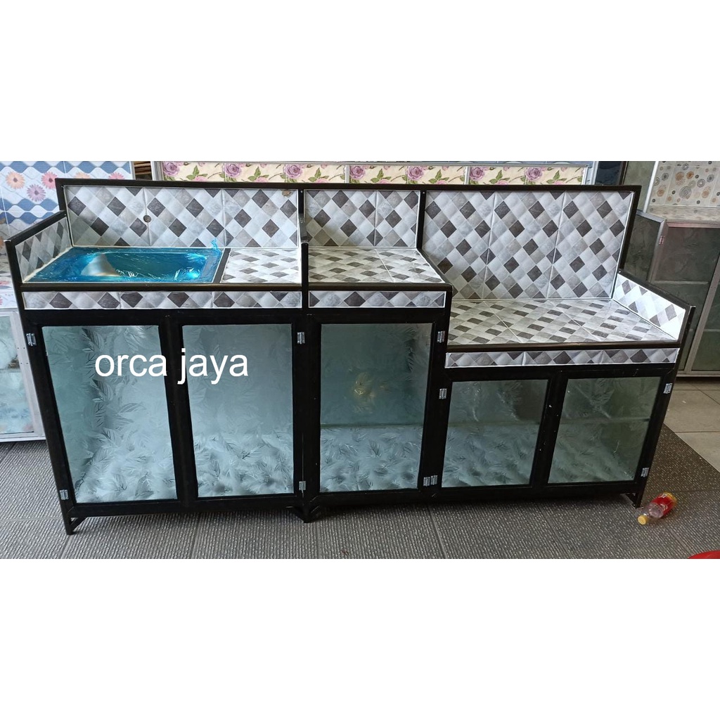 Rak wastafel 5 pintu / rak piring tiang holo / rak kompor bawah keramik - orca jaya