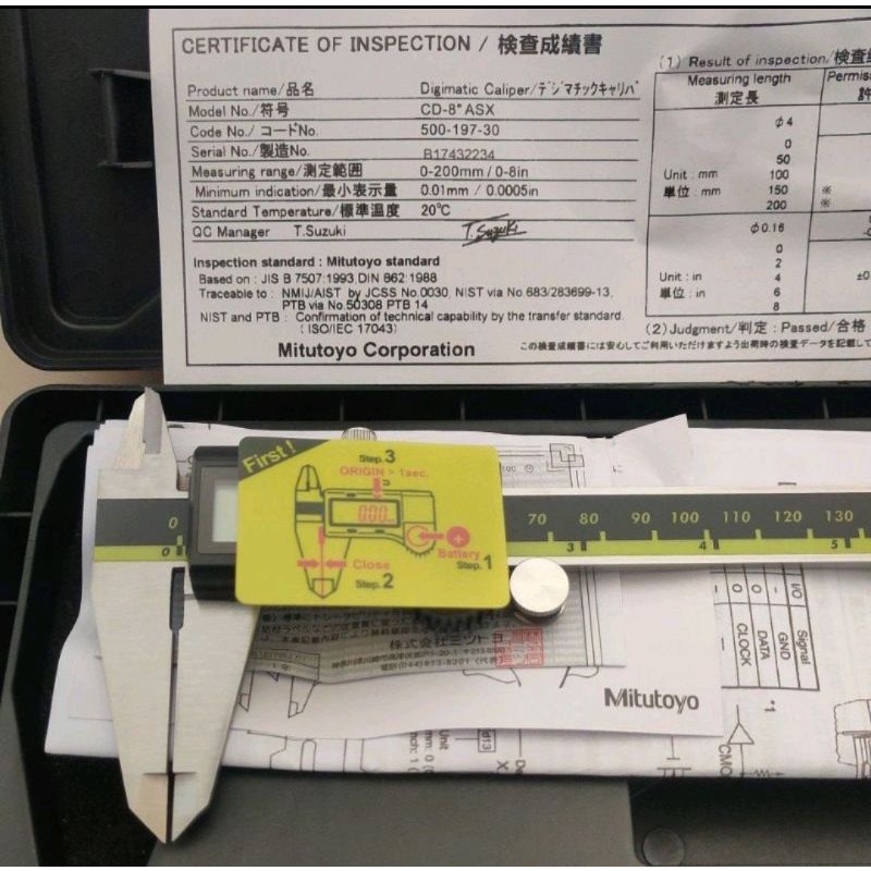 Jangka sorong digital mitutoyo 200mm 8" sigmat digital mitutoyo