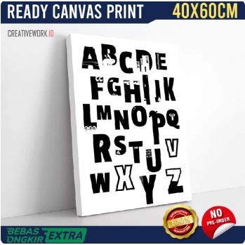 Hiasan Dinding Poster Canvas Print Huruf Abjad Abstrak