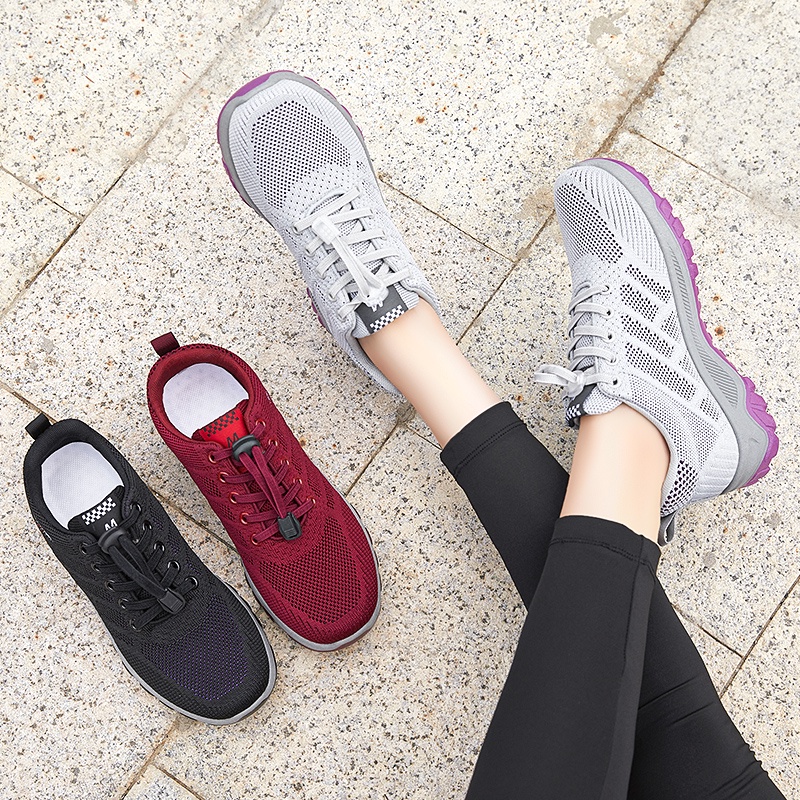 QingShui Sepatu Sneakers Wanita Kasual Sepatu Wanita Luar Bernapas Non-Slip Sport Shoes