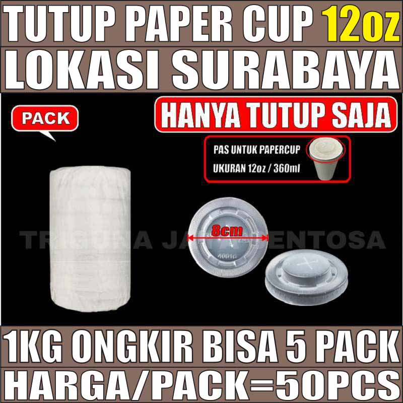 Tutup paper cup 12oz Pack 50pcs hny lid gelas kertas kopi 12oz tahan panas 360ml Coffee Surabaya