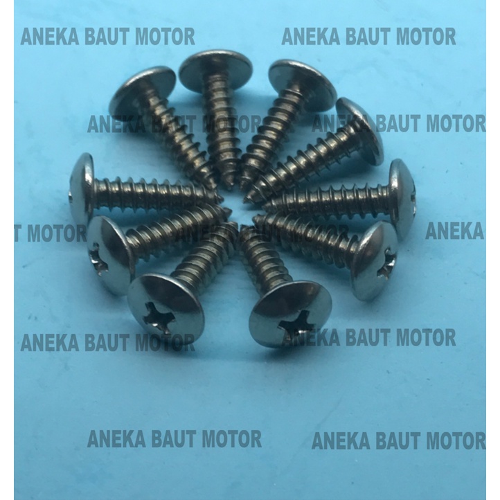 (Paket 10 pcs) Baut Cacing 5x16 Stainless