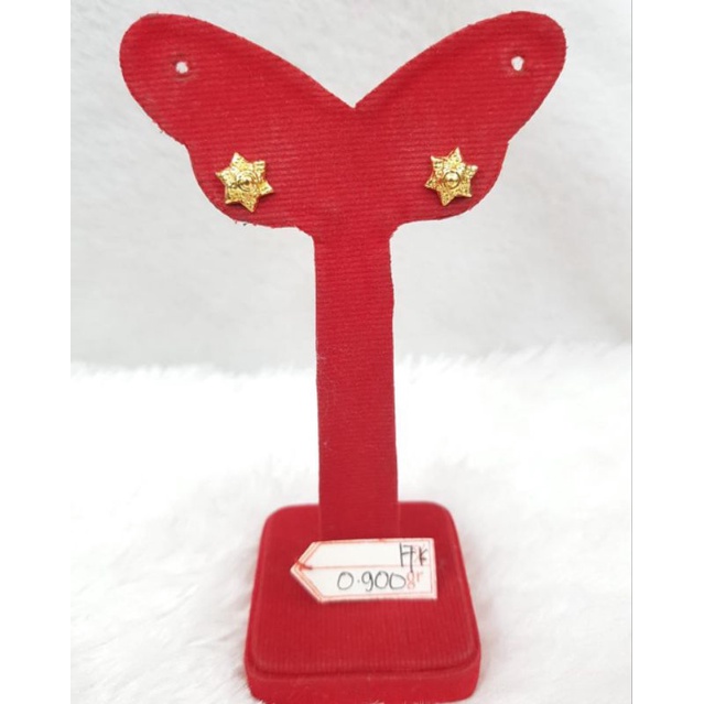 GW586L318L giwang tusuk model bintang star emas kuning asli berat 0.900 kadar 75% 17k
