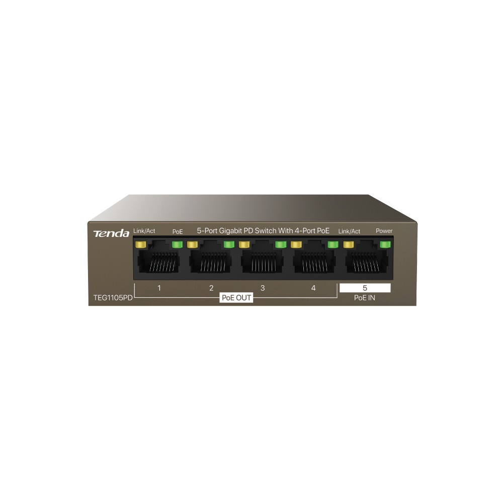 Tenda TEG1105PD 5-Port Gigabit PD Switch With 4-Port PoE