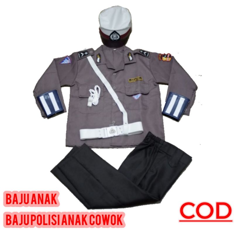 Baju seragam pocil, baju polisi cilik, baju polisi anak satlantas, baju anak cewek cowok