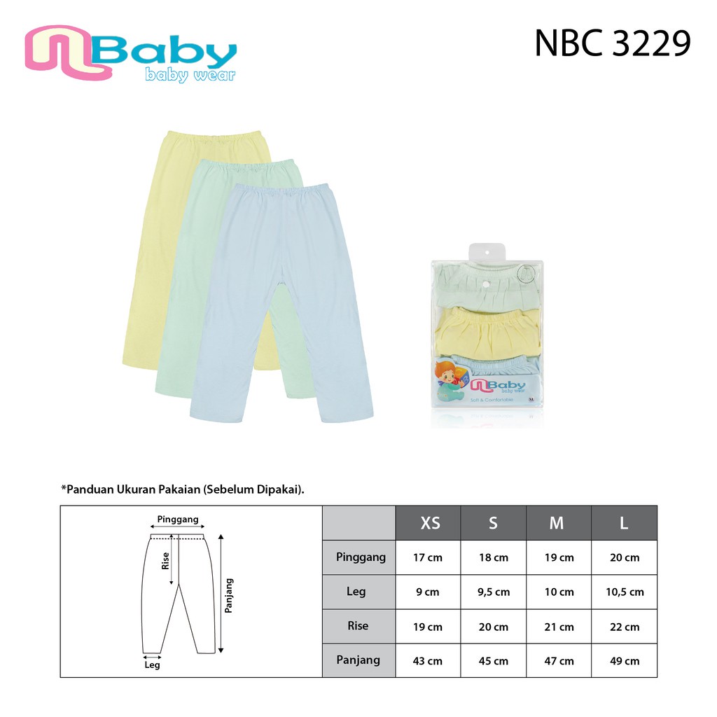 Nbaby Set 3 Baju soft &amp; Comfortable 3226 / 3229 - Setelan Baju Anak Nbaby