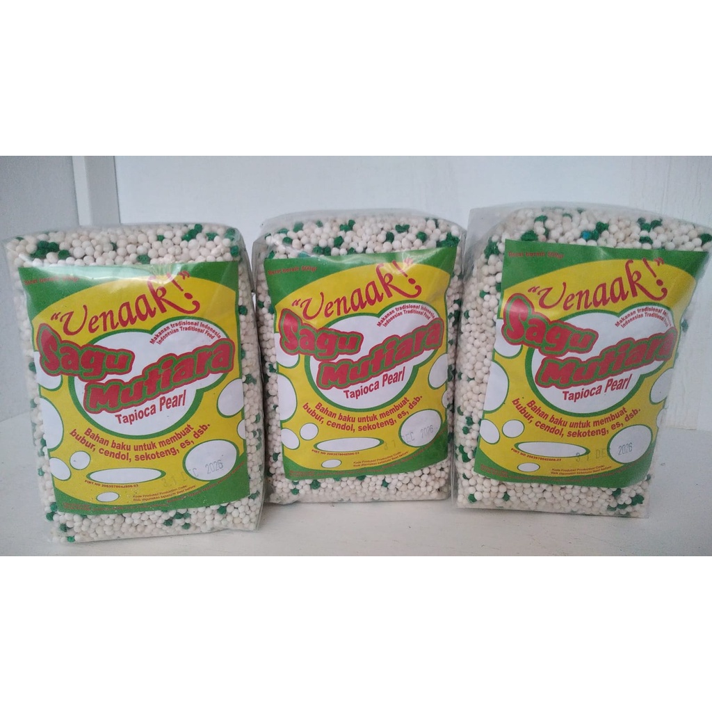 Sagu Mutiara||Sagu Mutiara HIJAU 500 gram||Uenaakk Sagu Mutiara 500 Gram