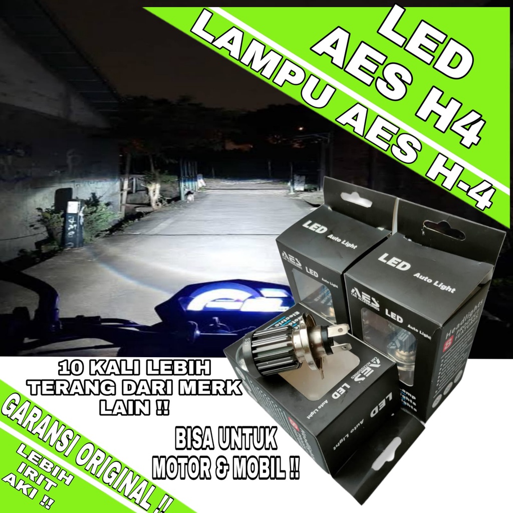 LAMPU UTAMA MOTOR LASER GUN LED AES H4