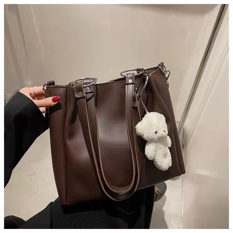 BJ63560 - BEIGE/BLACK/COFFEE - TAS BAHU SHOULDERBAG GANTUNGAN BONEKA TOTE WANITA FASHION IMPORT MODIS ELEGAN TERMURAH TERLARIS TERBARU BAGSTORE JAKARTA TAS BATAM ZC3560